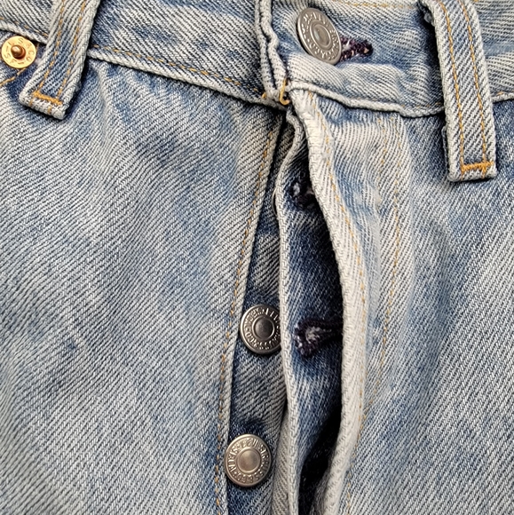 90s Levi's 501 High Rise Straight Leg Button Fly Distressed Jeans Size 28×33 - Picture 8 of 16